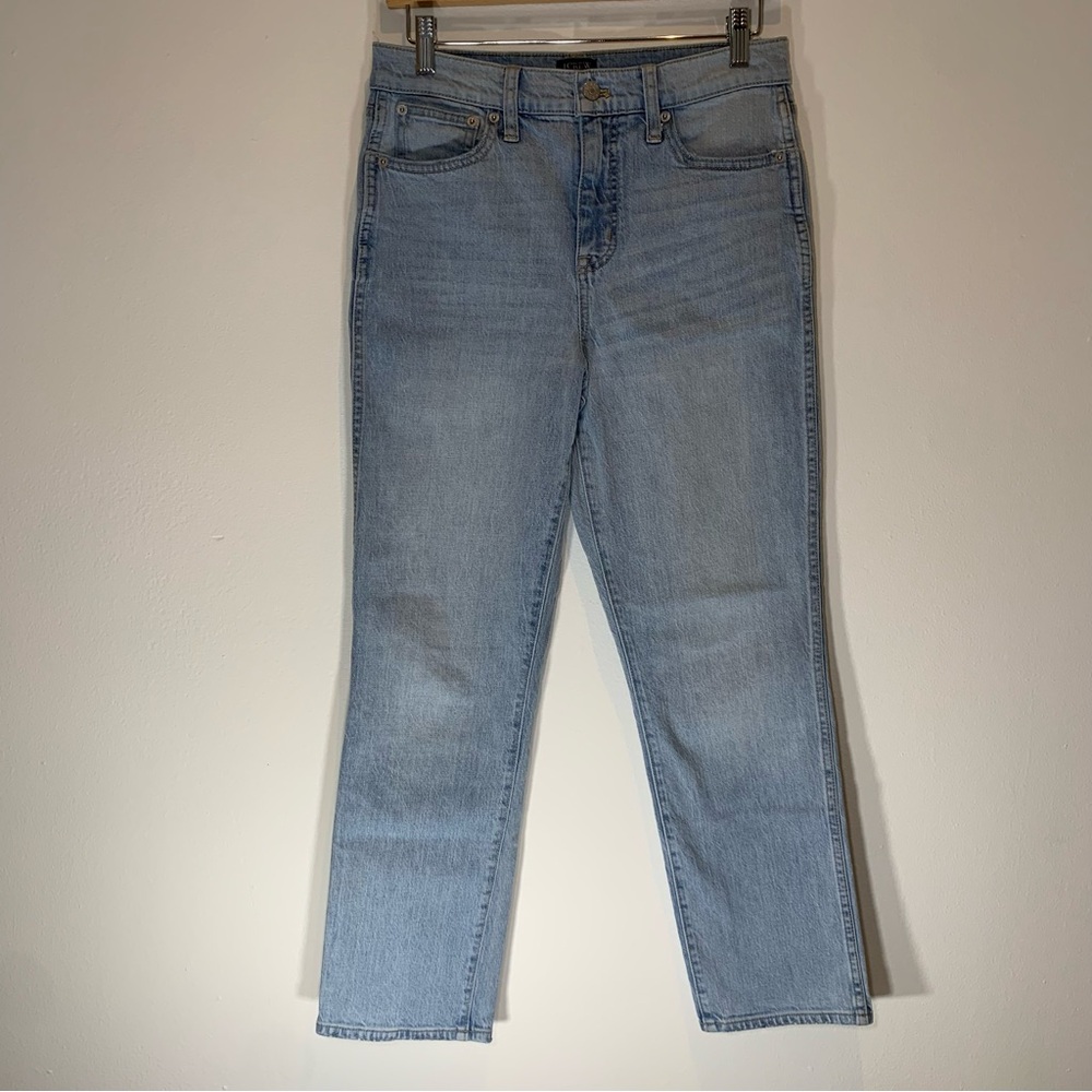 J. CREW high rise classic vintage Straight Leg Jeans in Light Blue